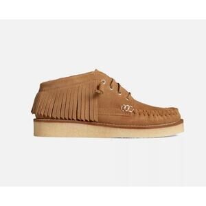 Rebecca Minkoff x Sperry 9 Booties Fringe Chukka Suede Natural Shoes Womens